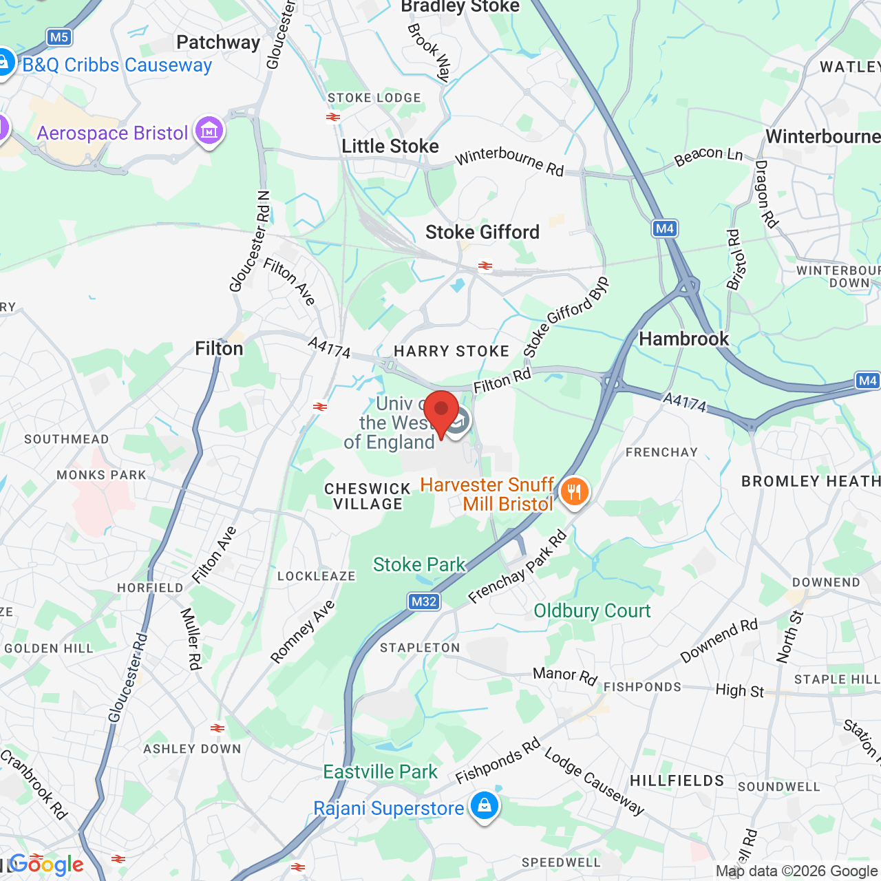 Map displaying job location