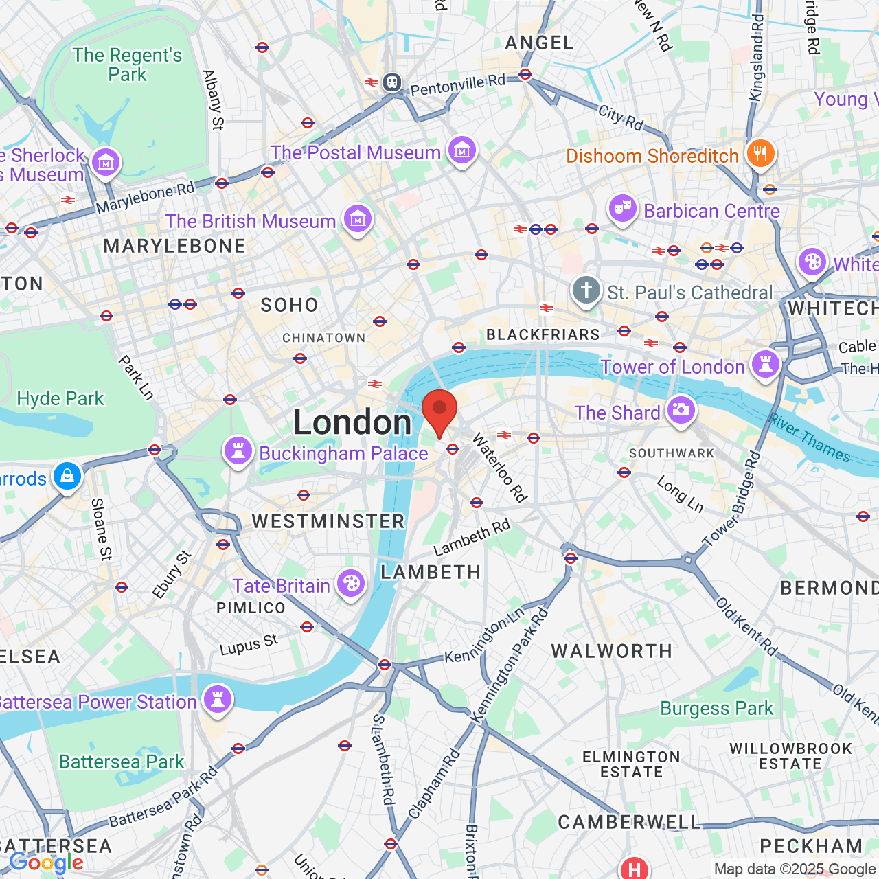 Map displaying job location