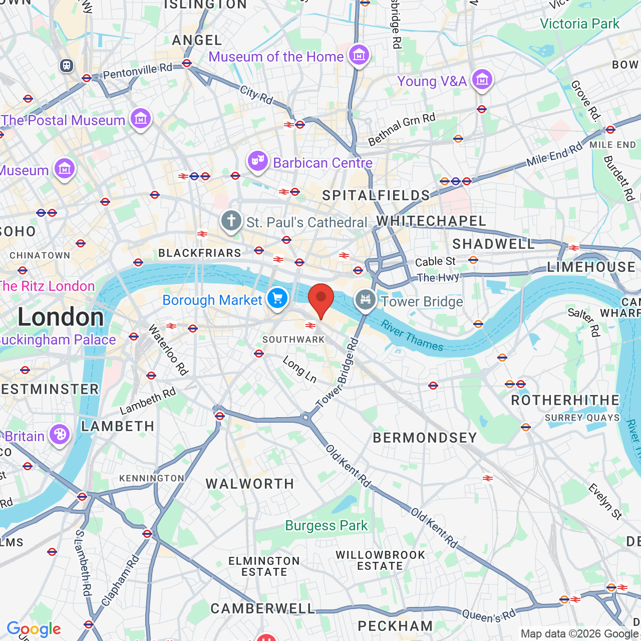 Map displaying job location