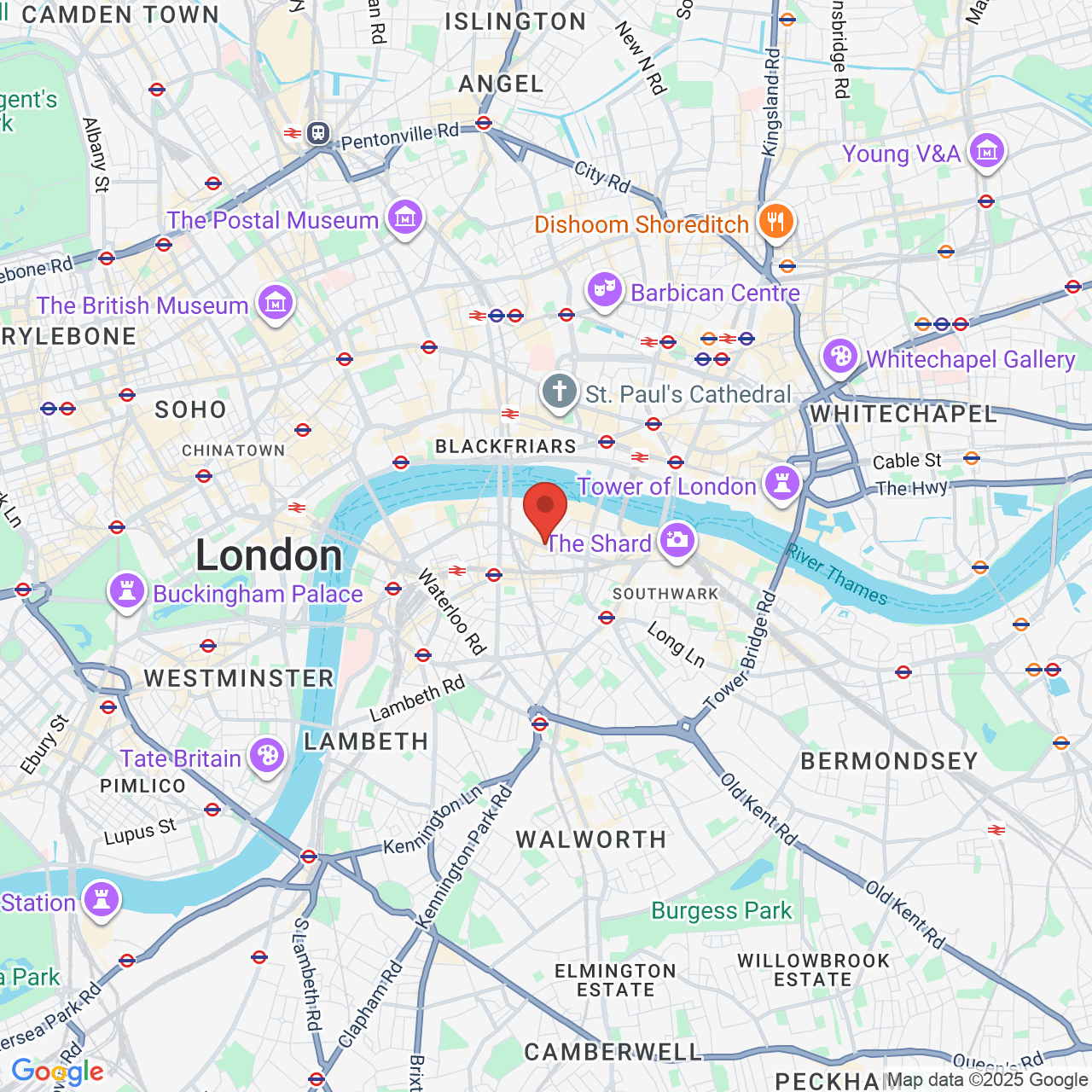 Map showing location of London, United Kingdom, SE1 0TA
