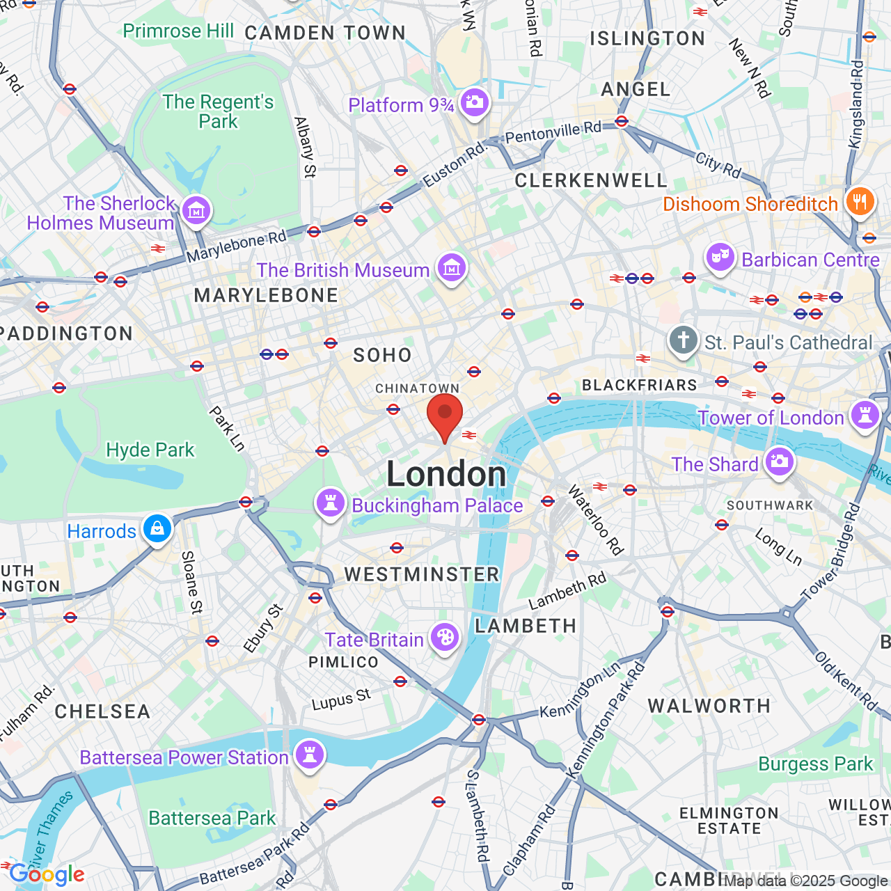Map showing location of London, United Kingdom