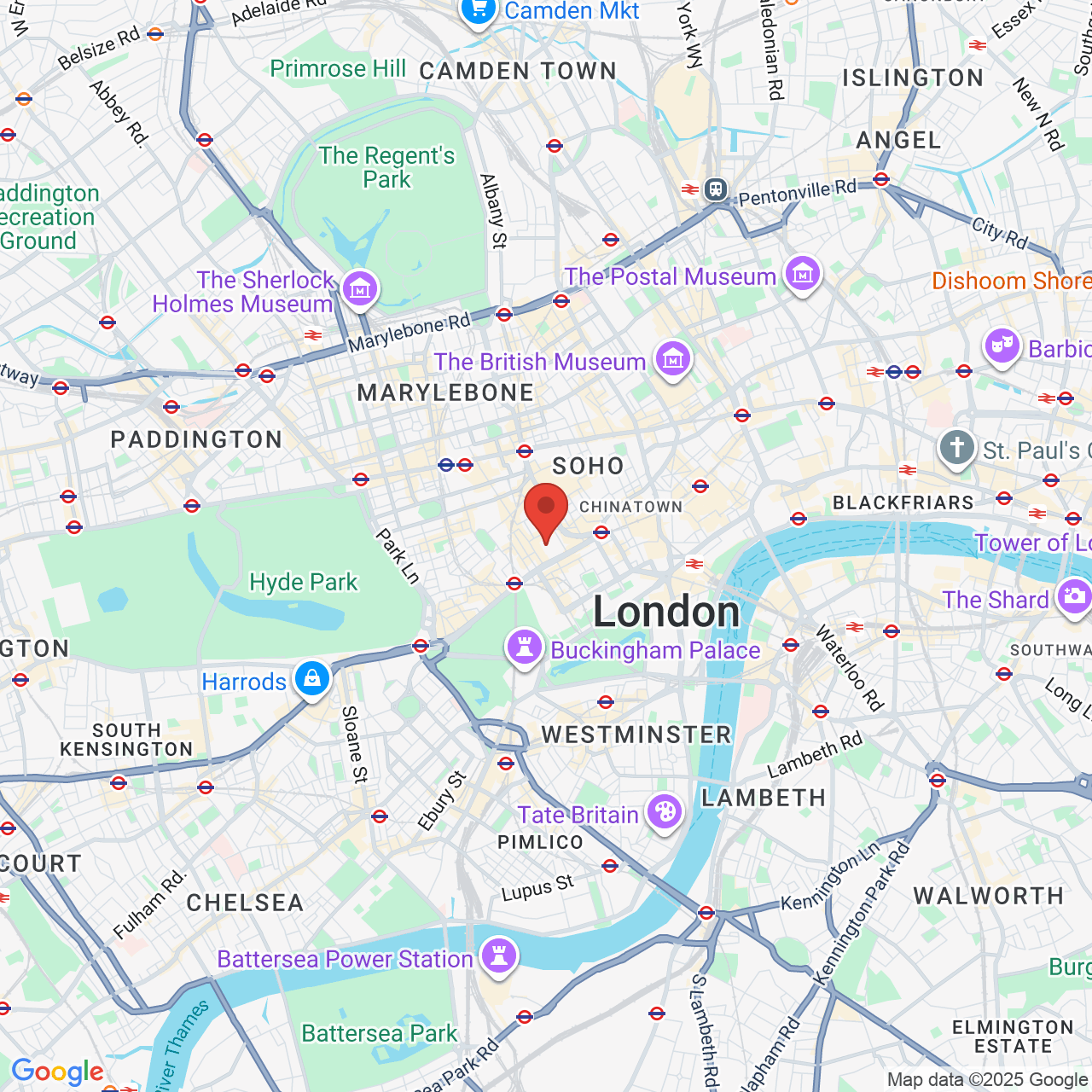 Map showing location of London, United Kingdom, W1J 0BD