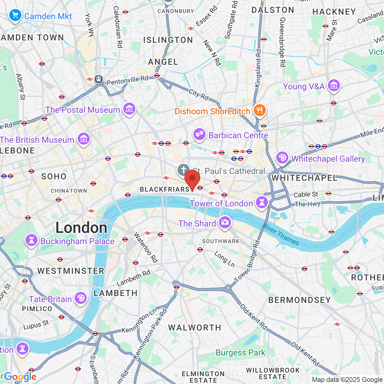 Map displaying job location