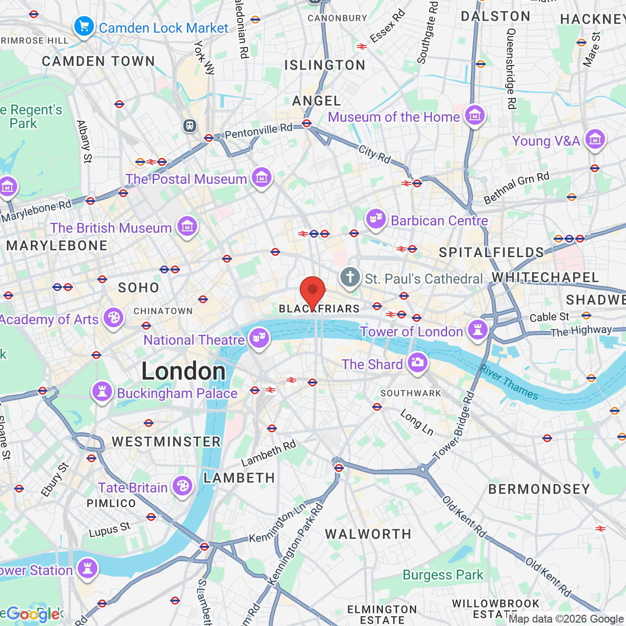 Map displaying job location