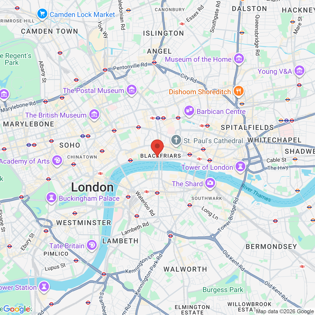 Map displaying job location