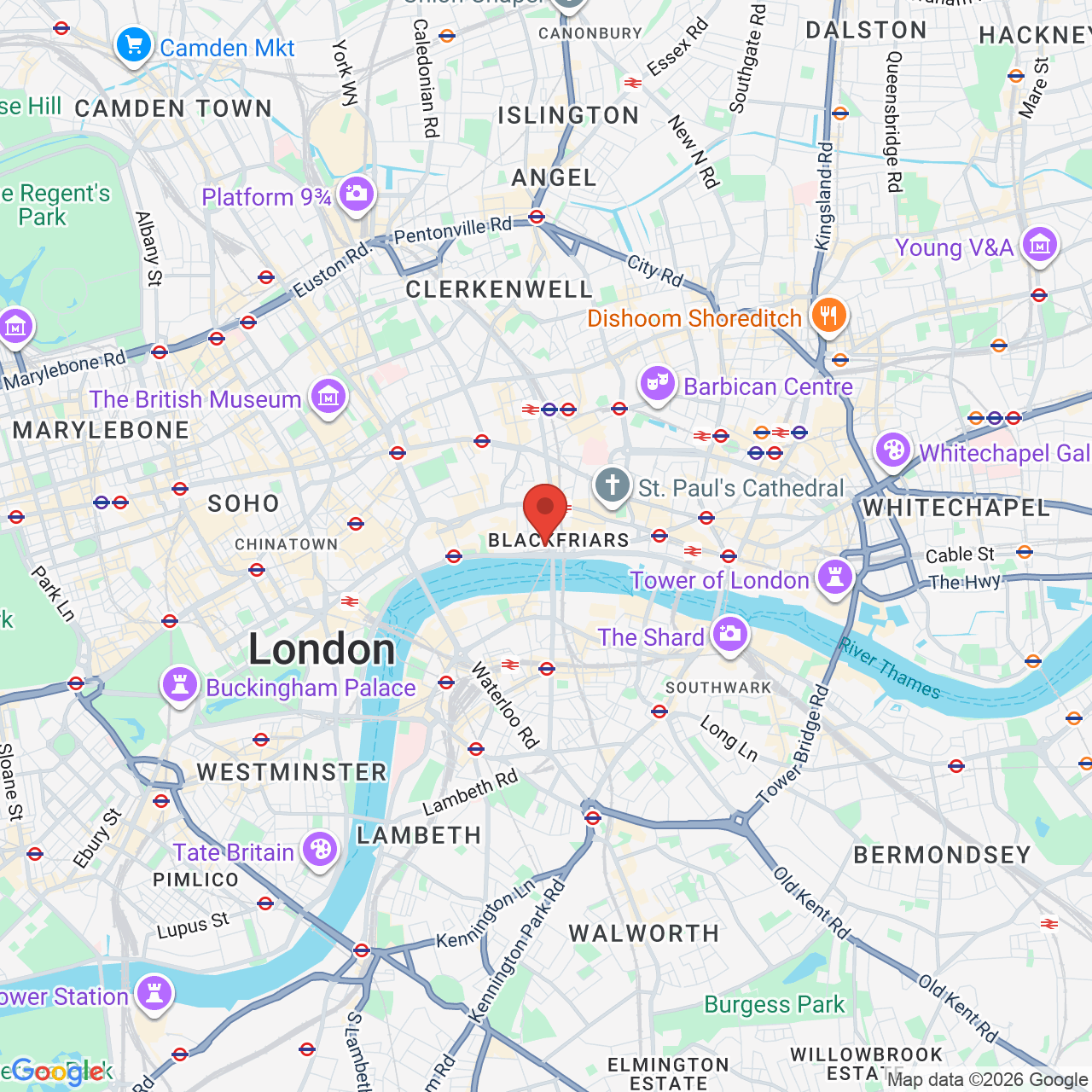 Map displaying job location