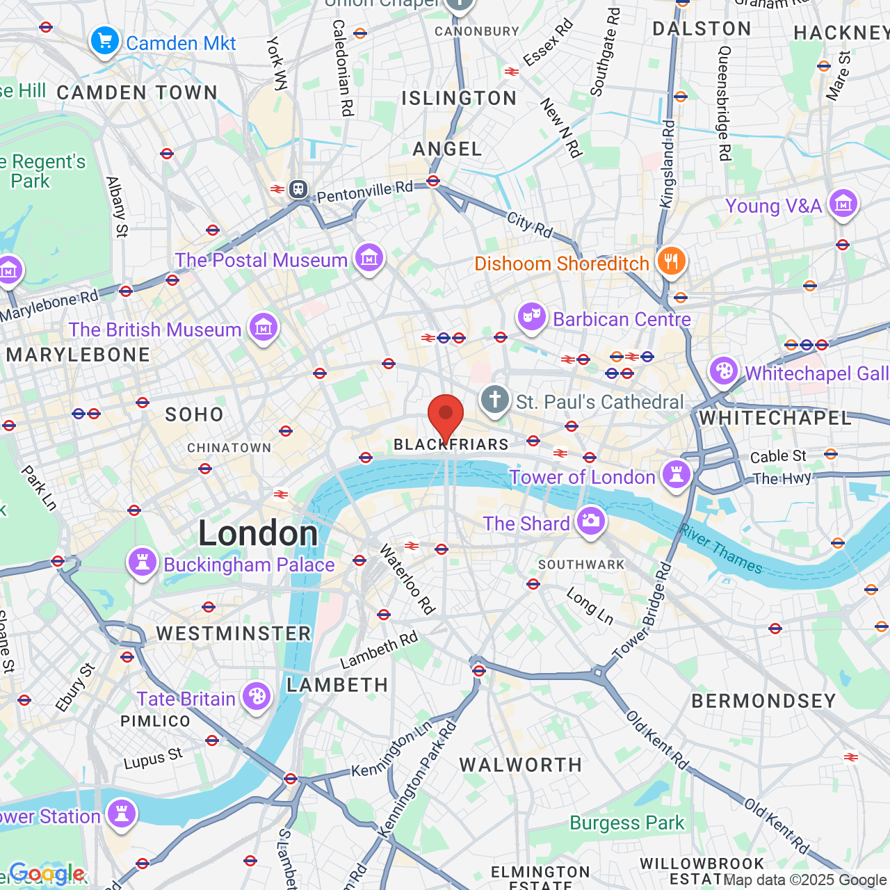 Map displaying job location