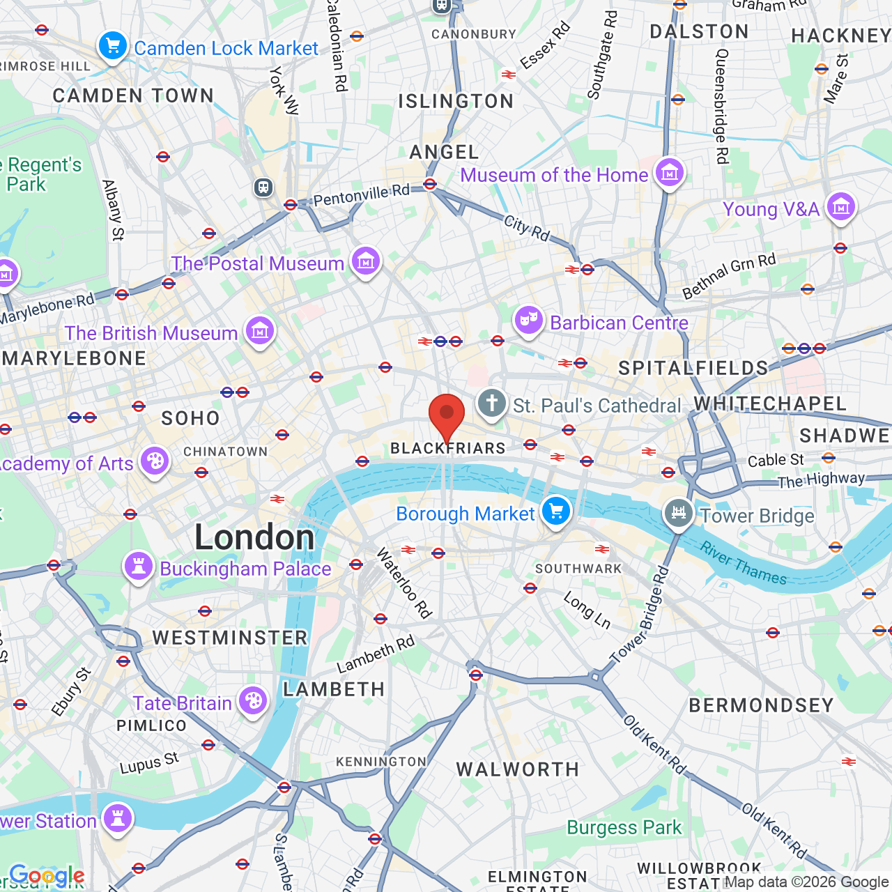 Map displaying job location