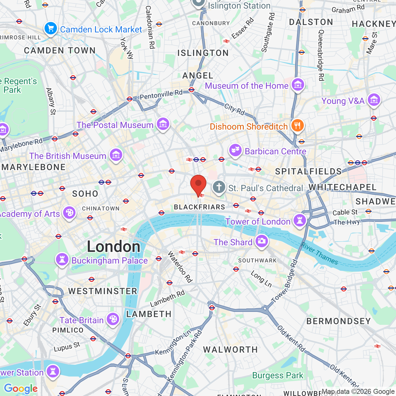 Map displaying job location