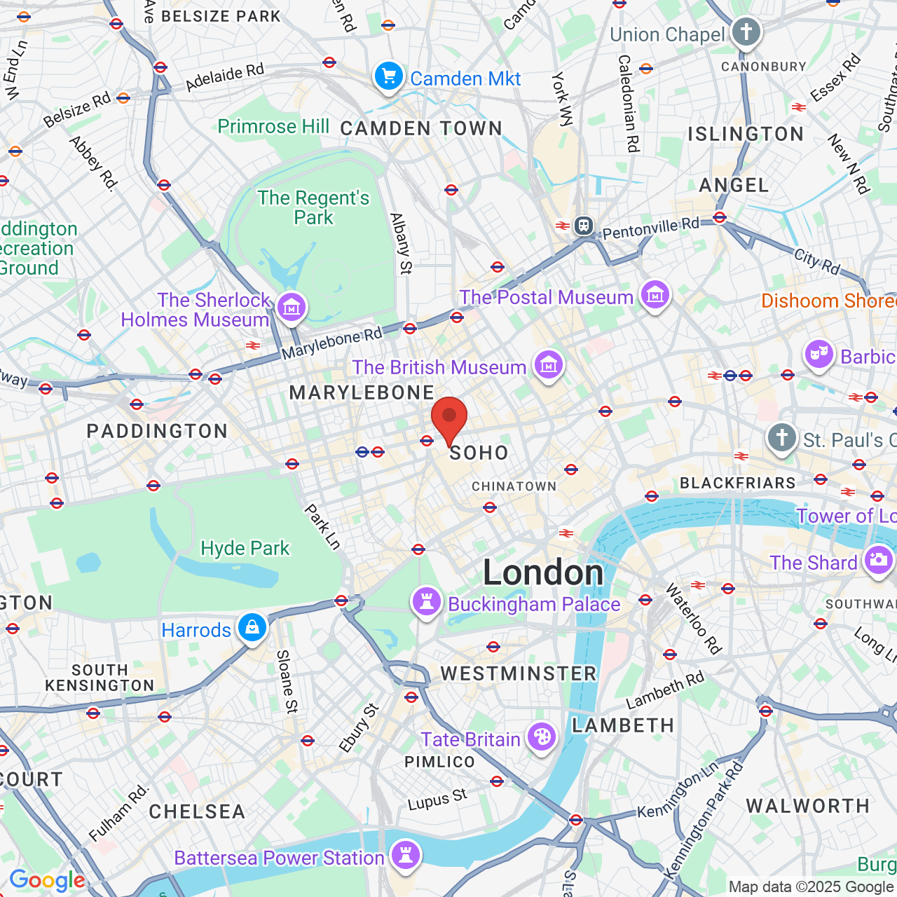 Map displaying job location