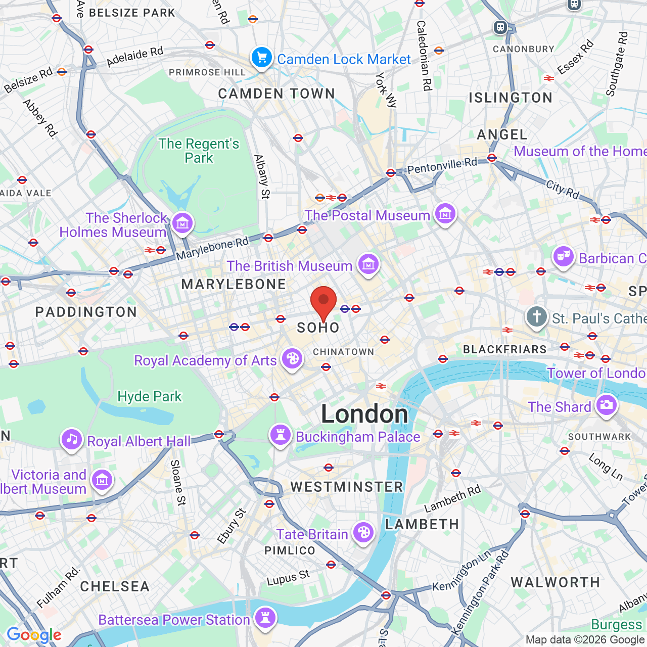 Map displaying job location