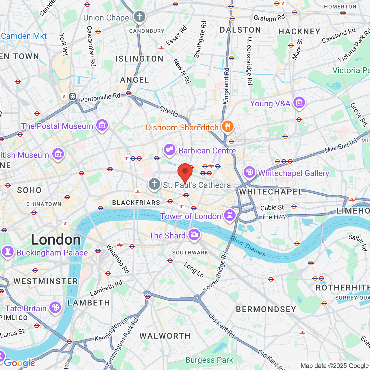 Map displaying job location