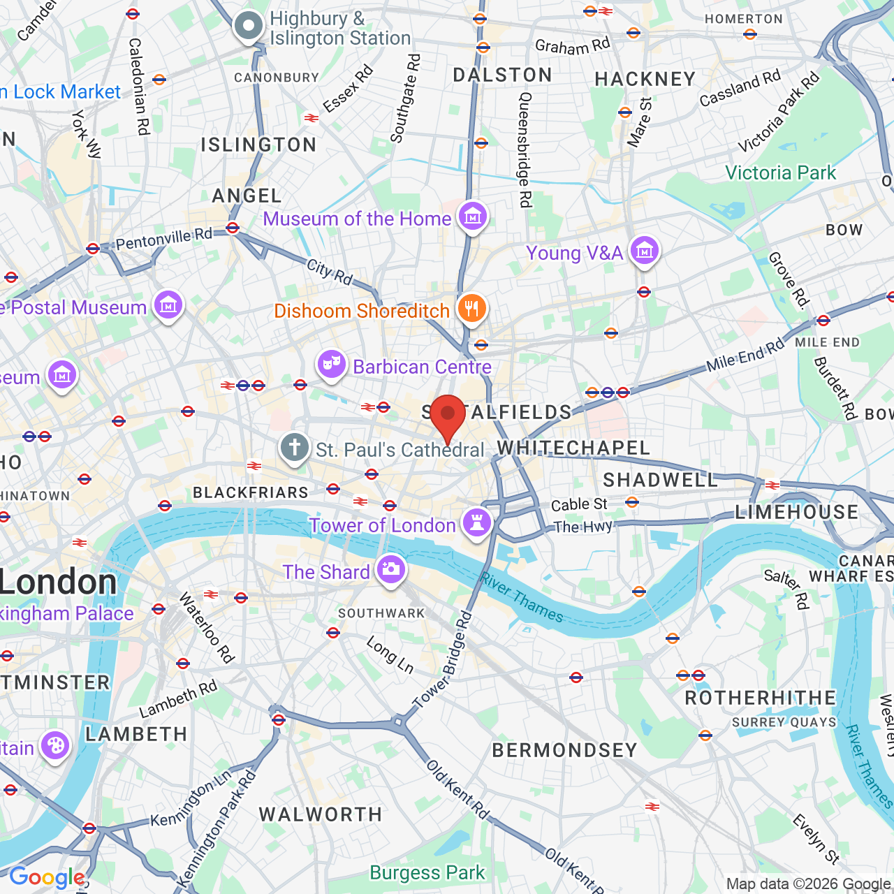 Map displaying job location