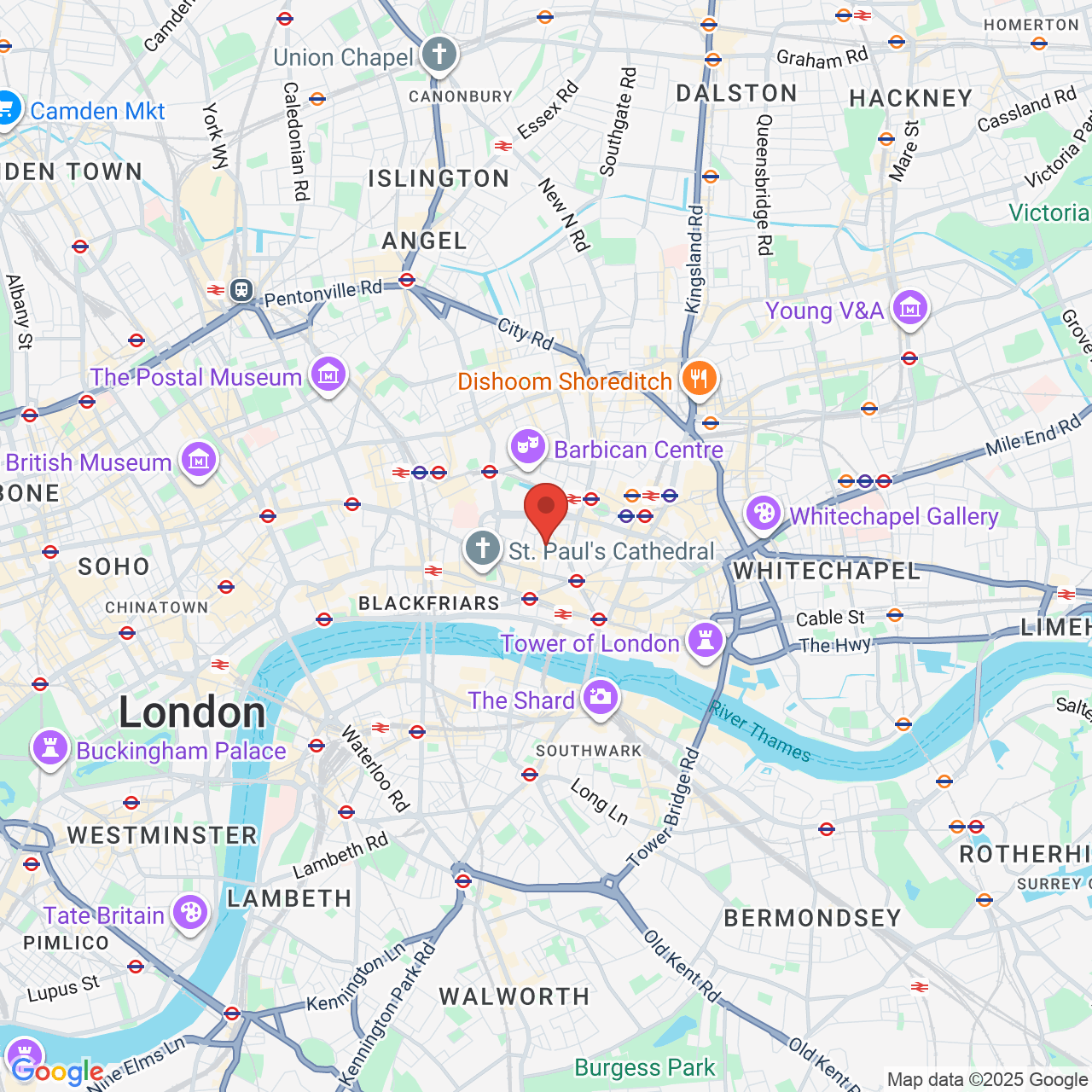 Map displaying job location