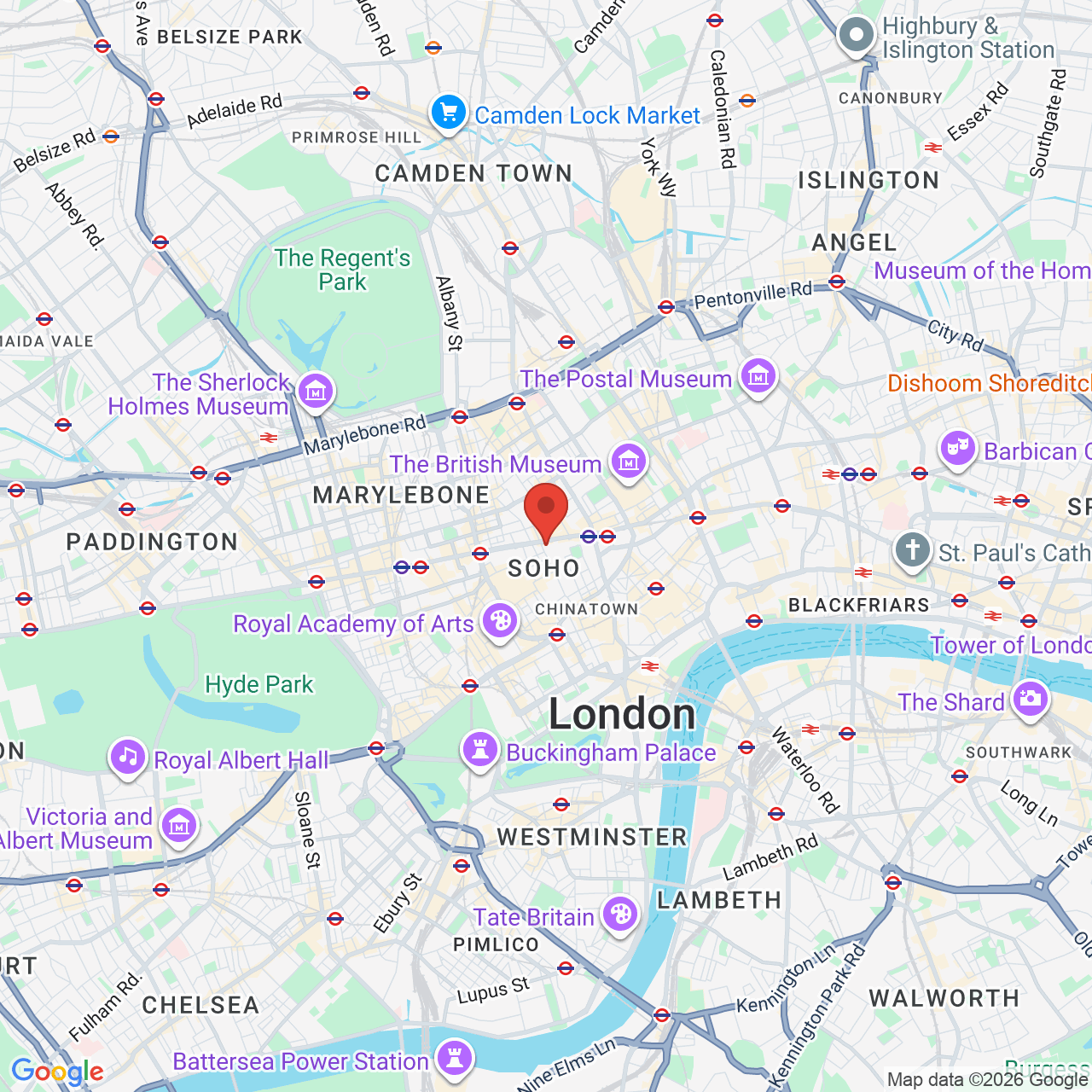 Map displaying job location