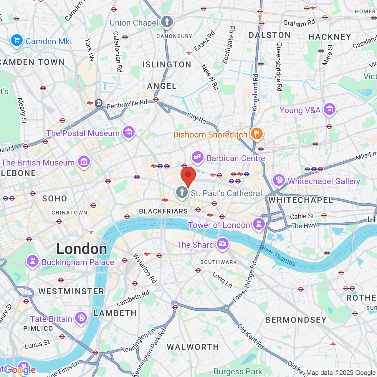 Map displaying job location