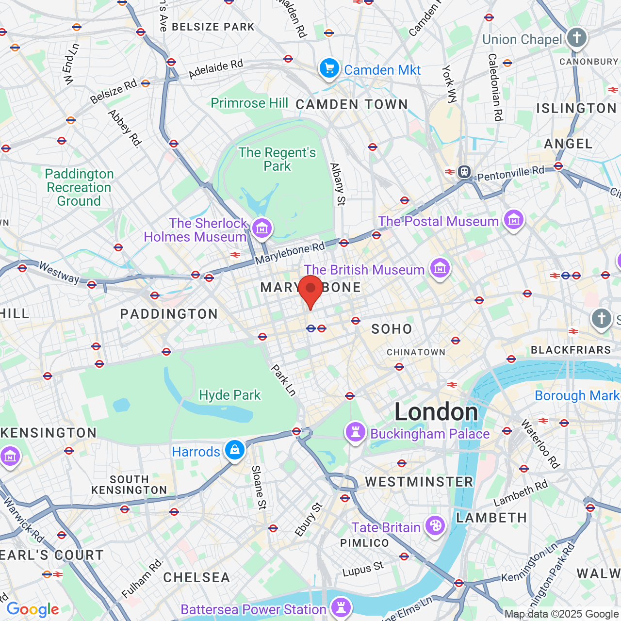 Map displaying job location