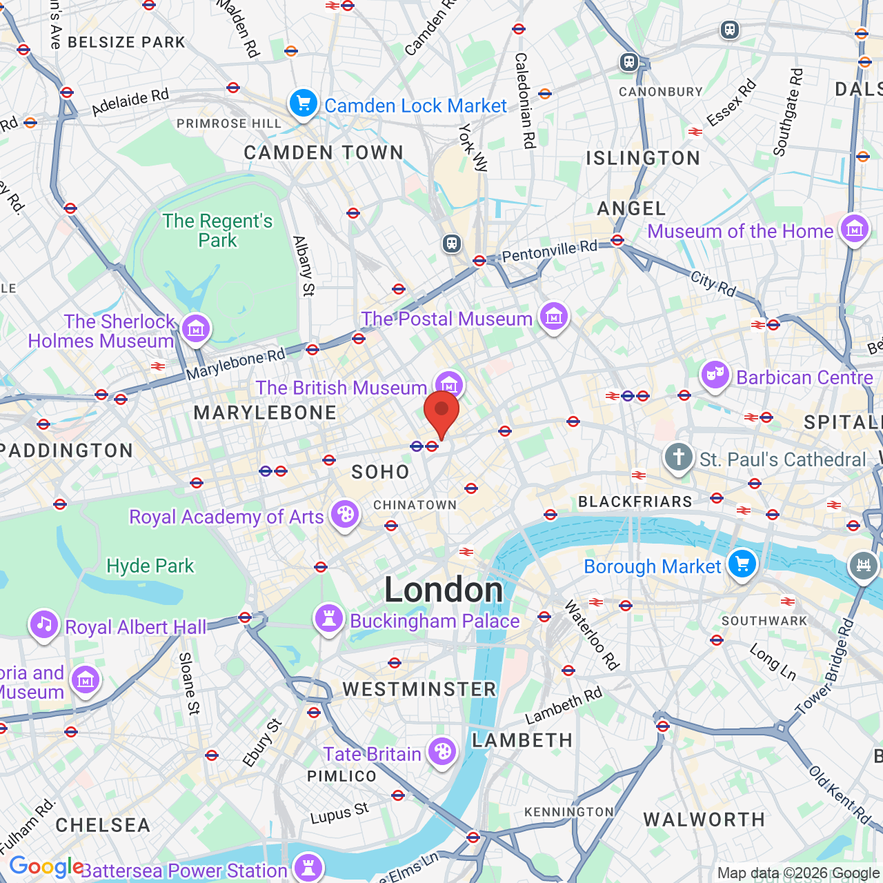 Map displaying job location