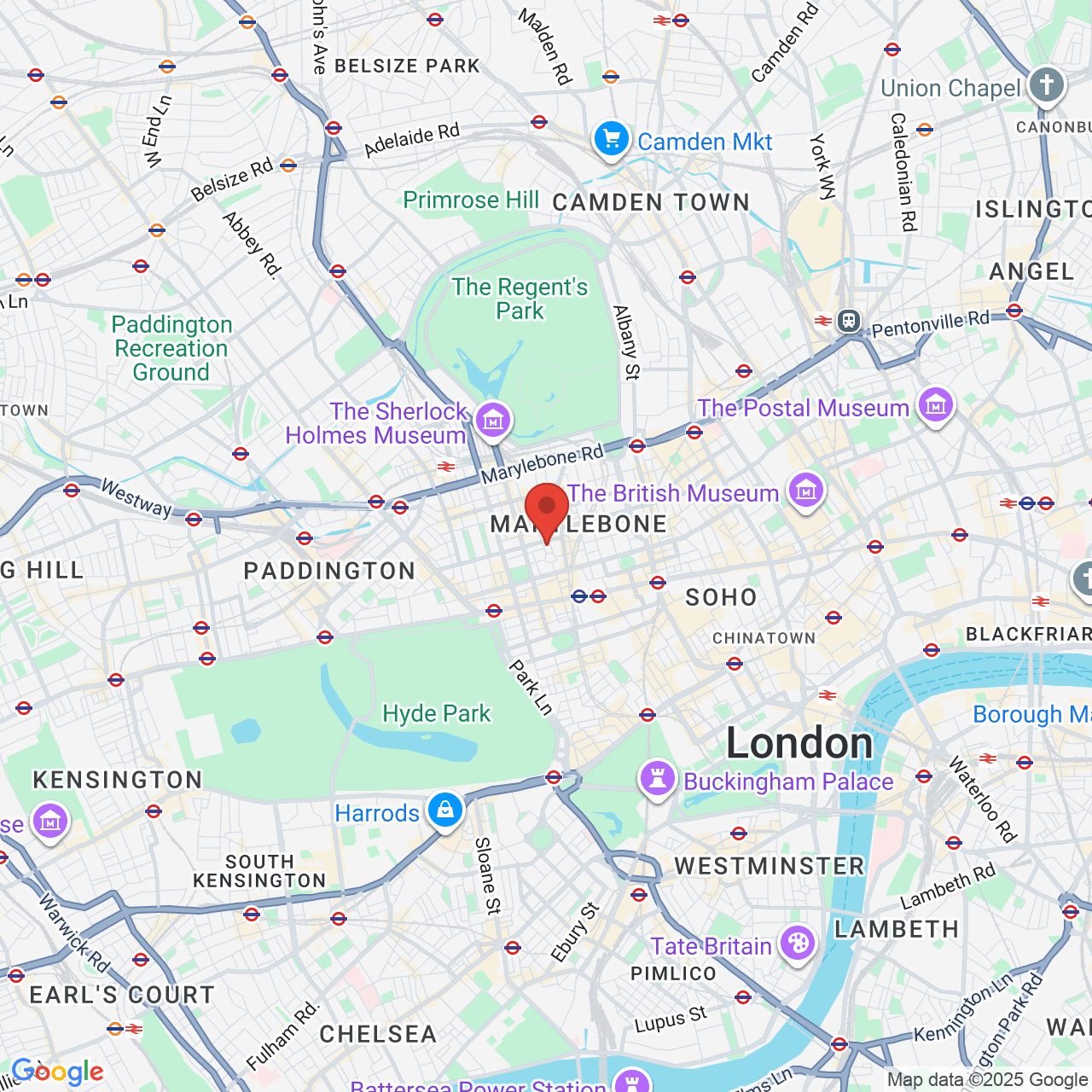 Map displaying job location