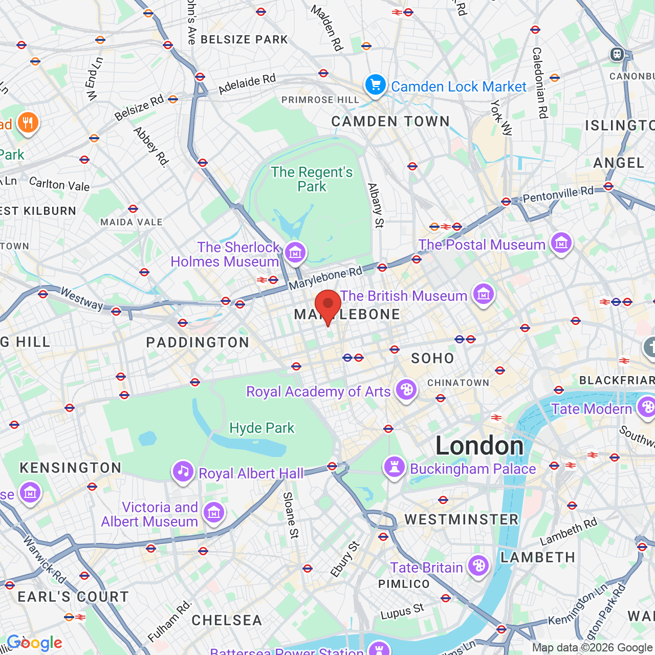 Map displaying job location