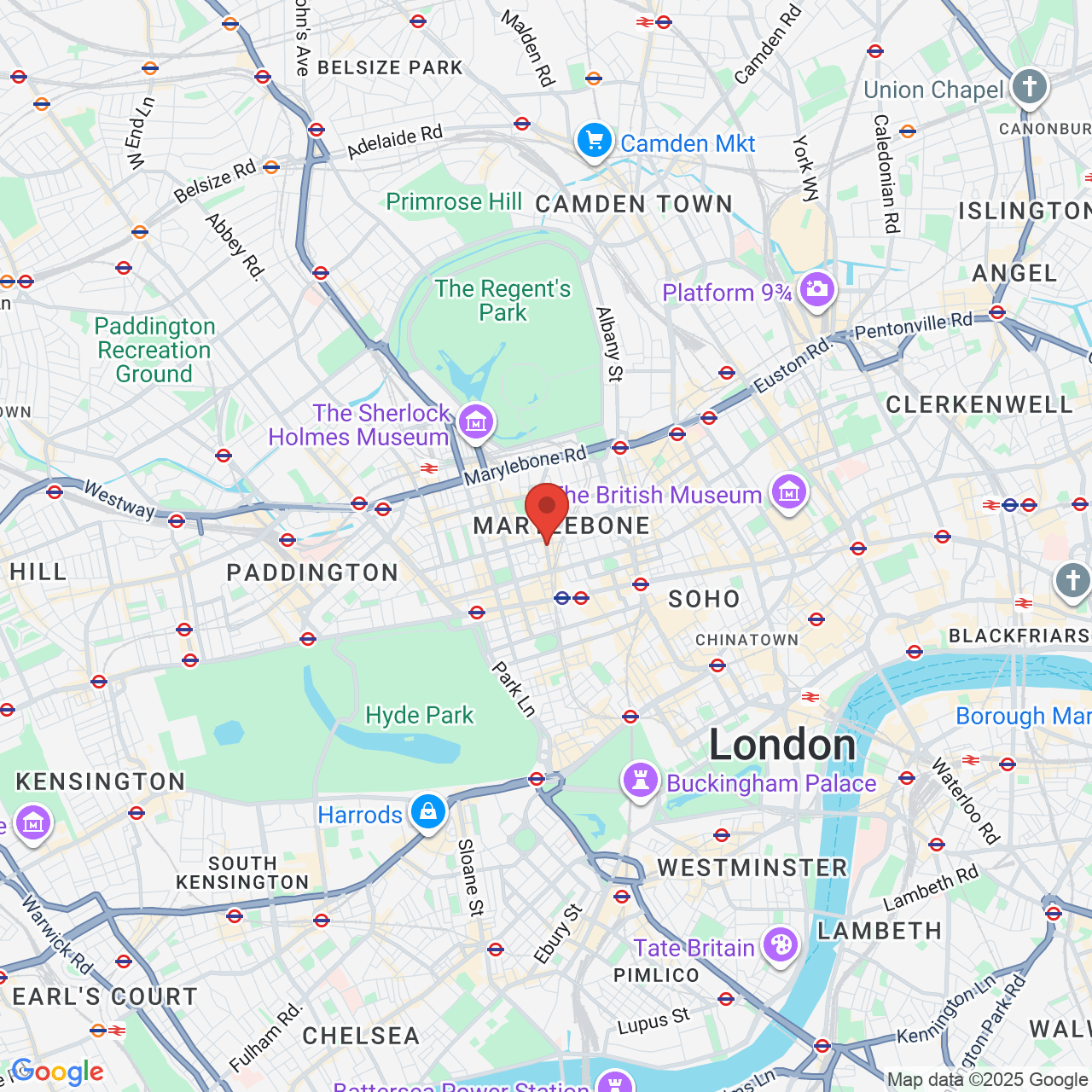 Map showing location of Wallace Collection, United Kingdom, W1U 3BM