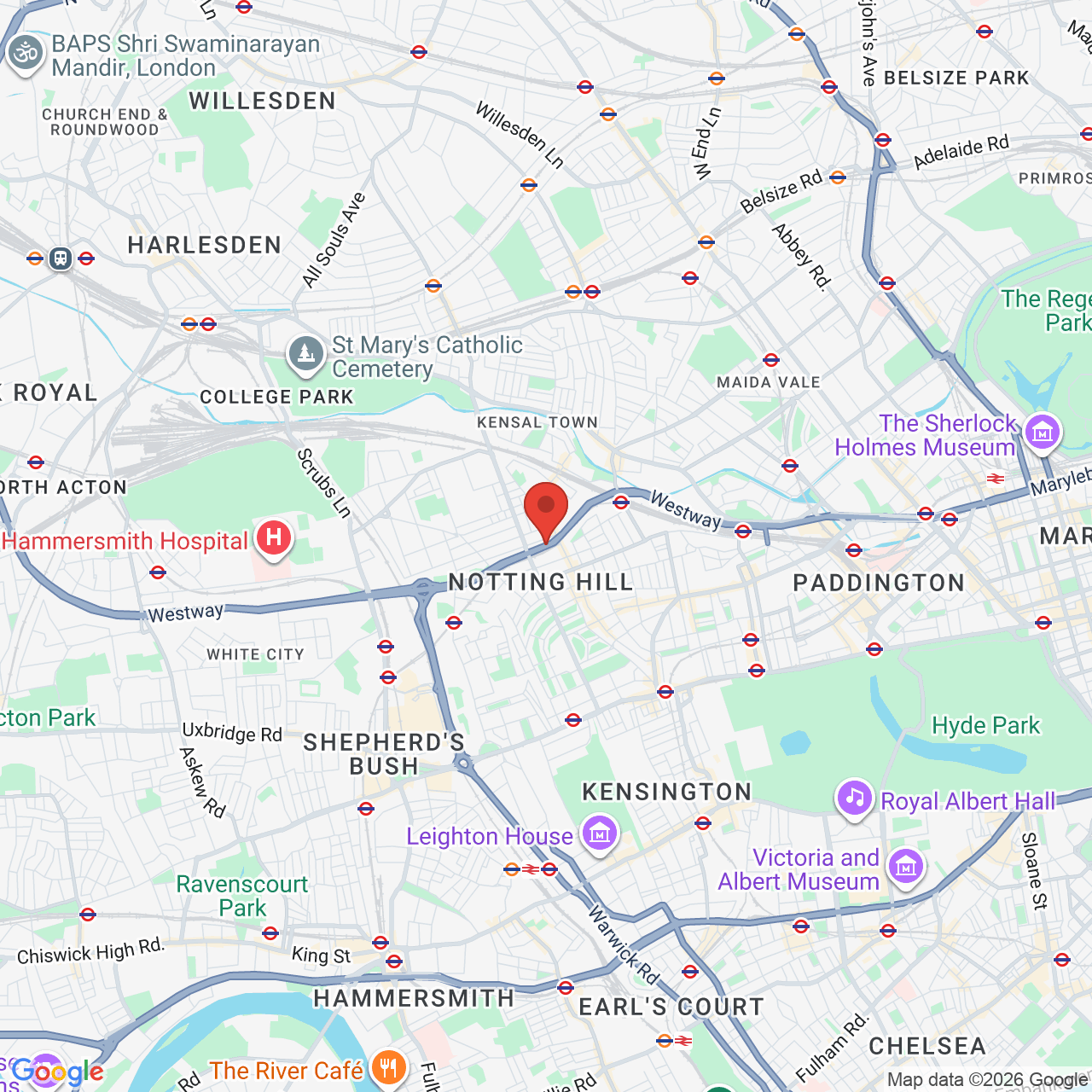 Map displaying job location