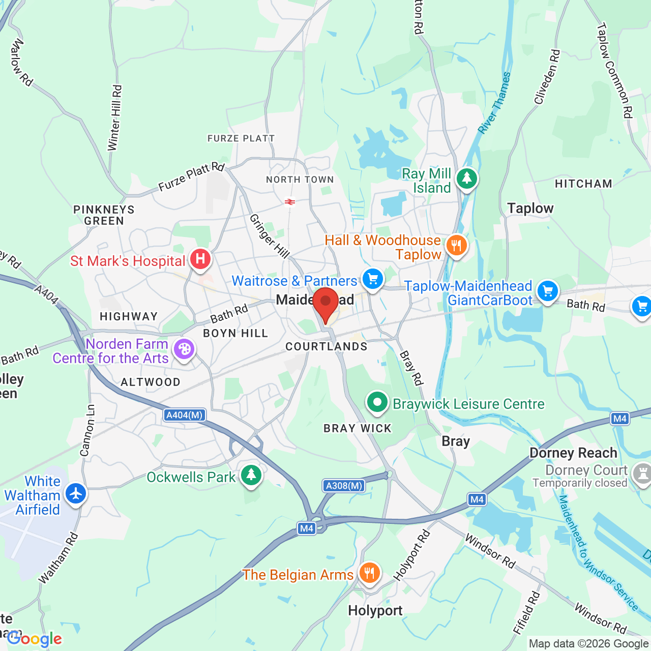 Map displaying job location