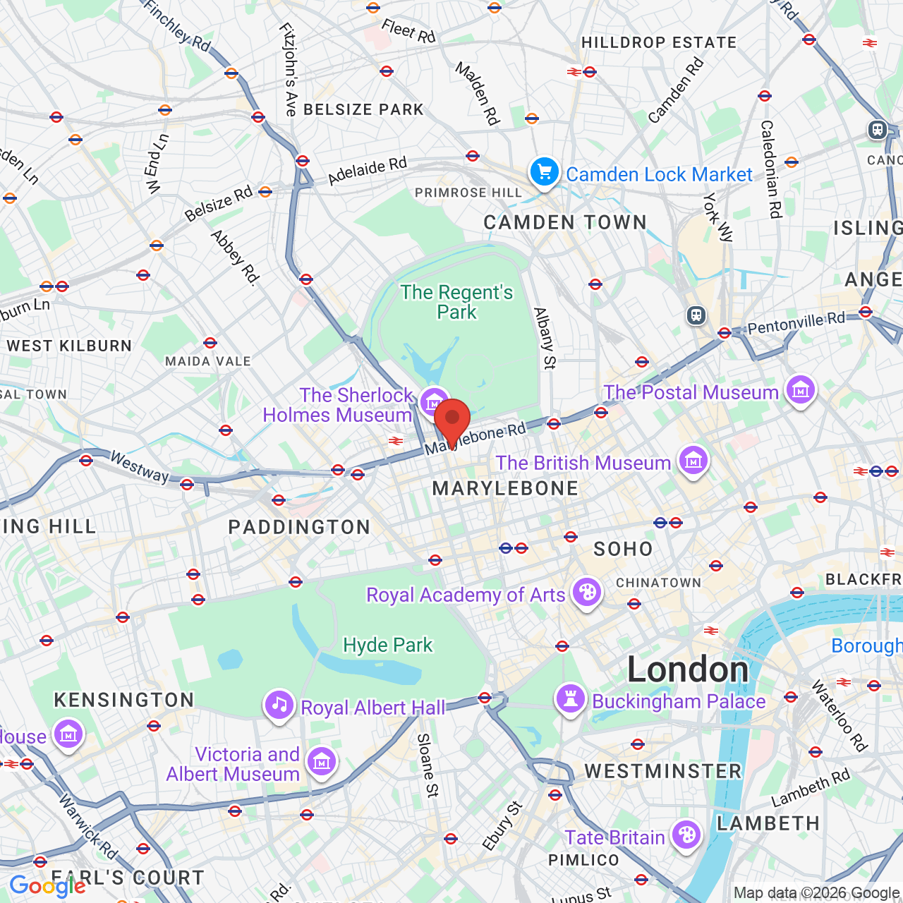 Map displaying job location