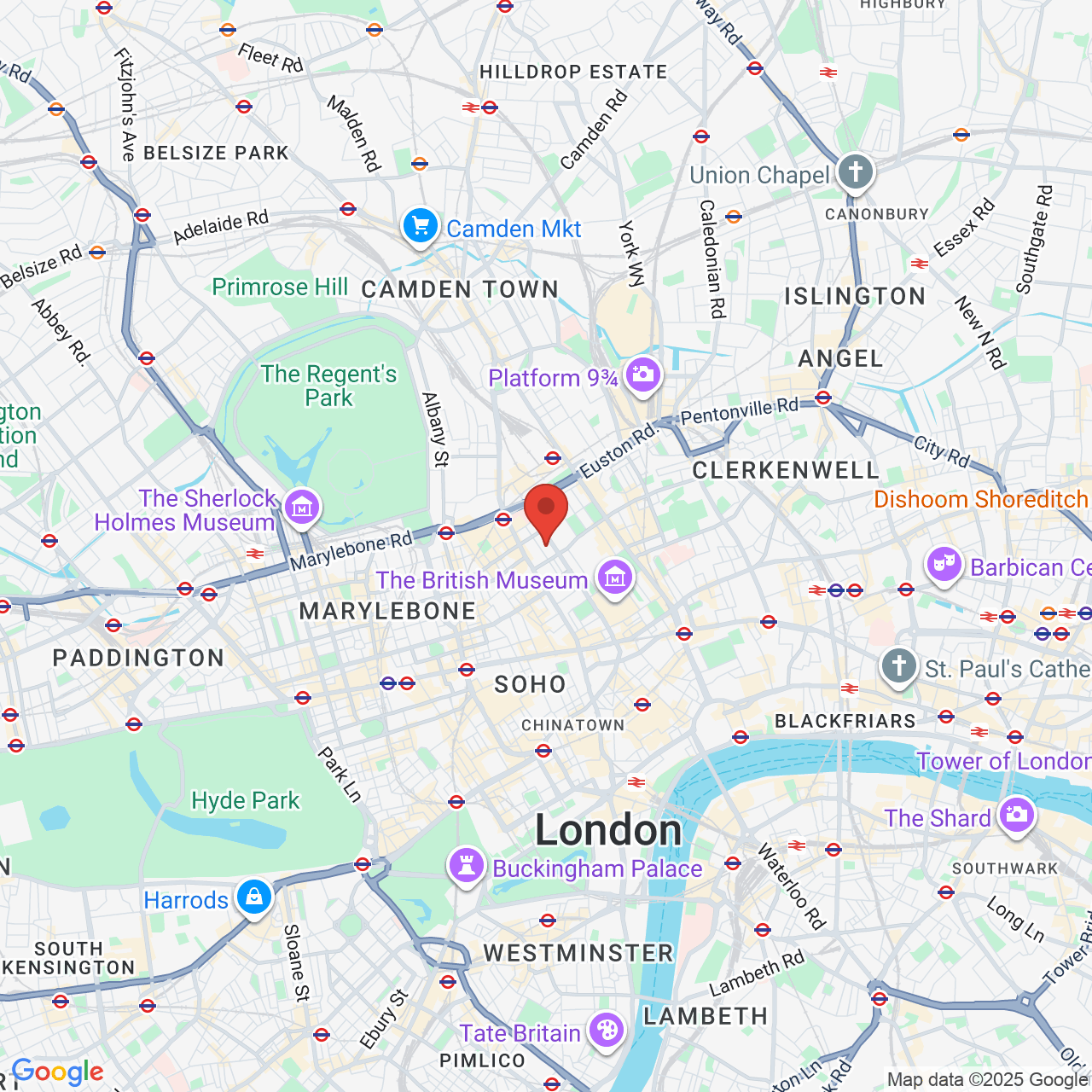 Map displaying job location