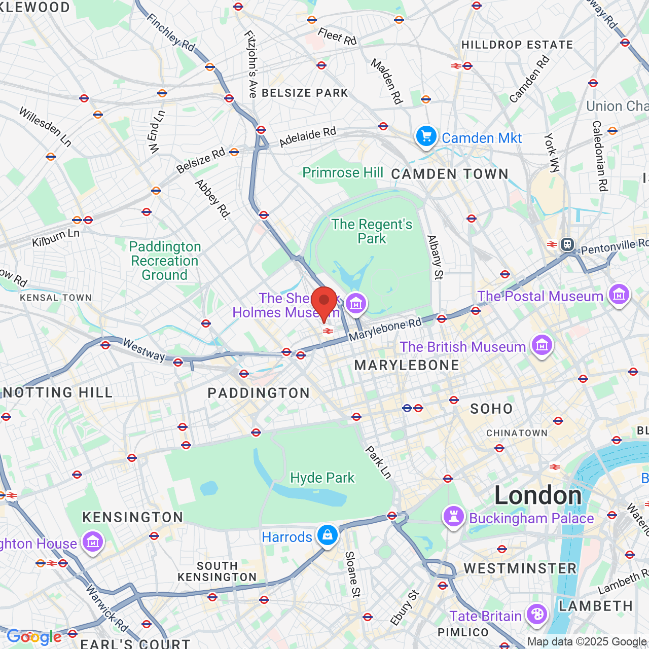 Map showing location of London, United Kingdom, NW1 6AA