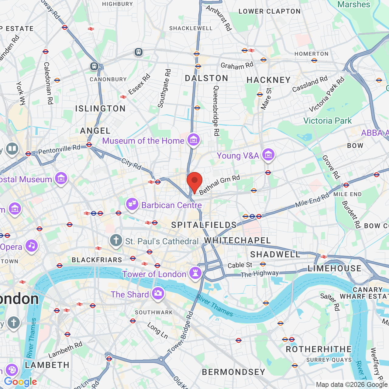 Map displaying job location