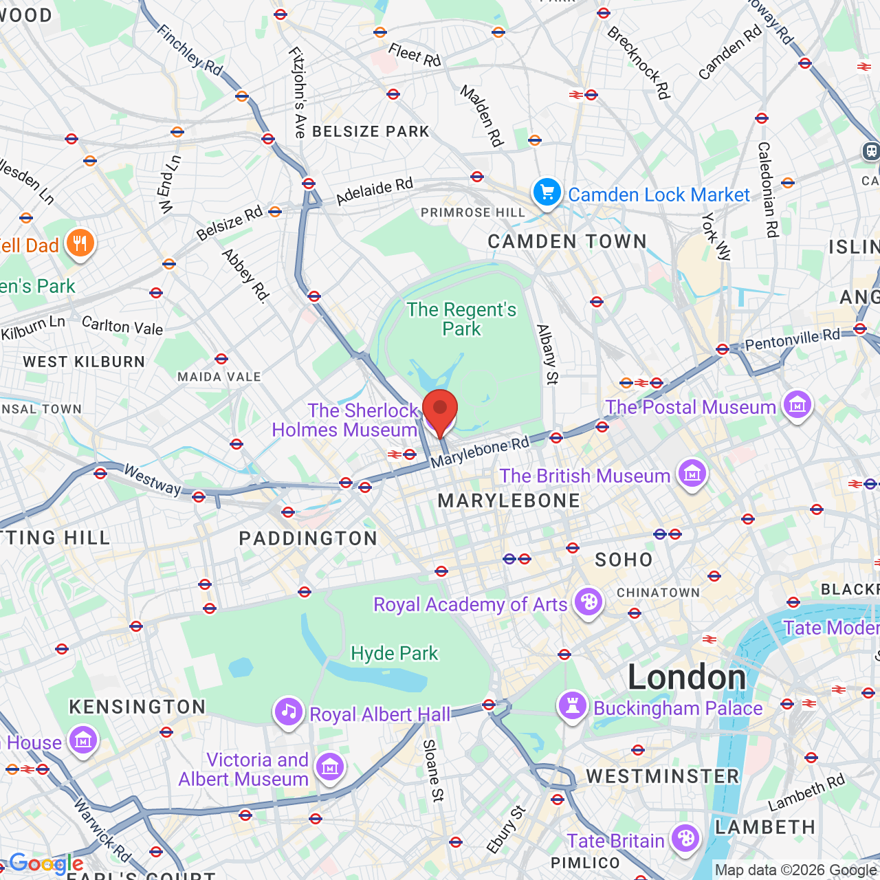 Map displaying job location