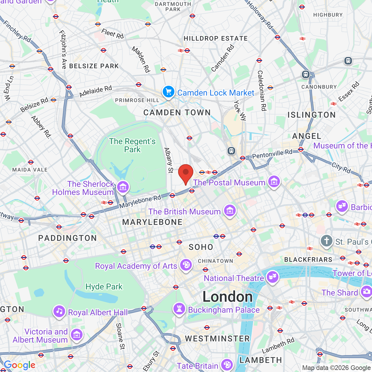 Map displaying job location