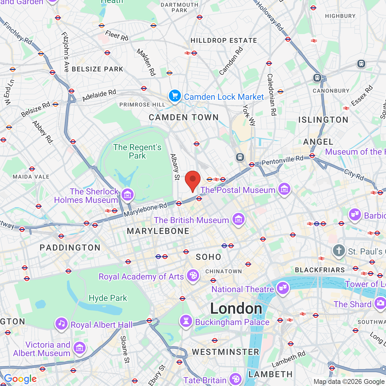 Map displaying job location