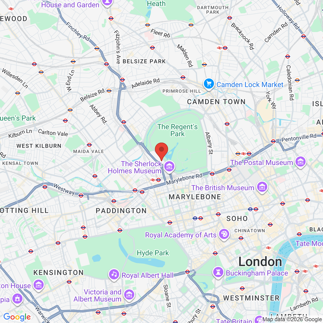 Map displaying job location