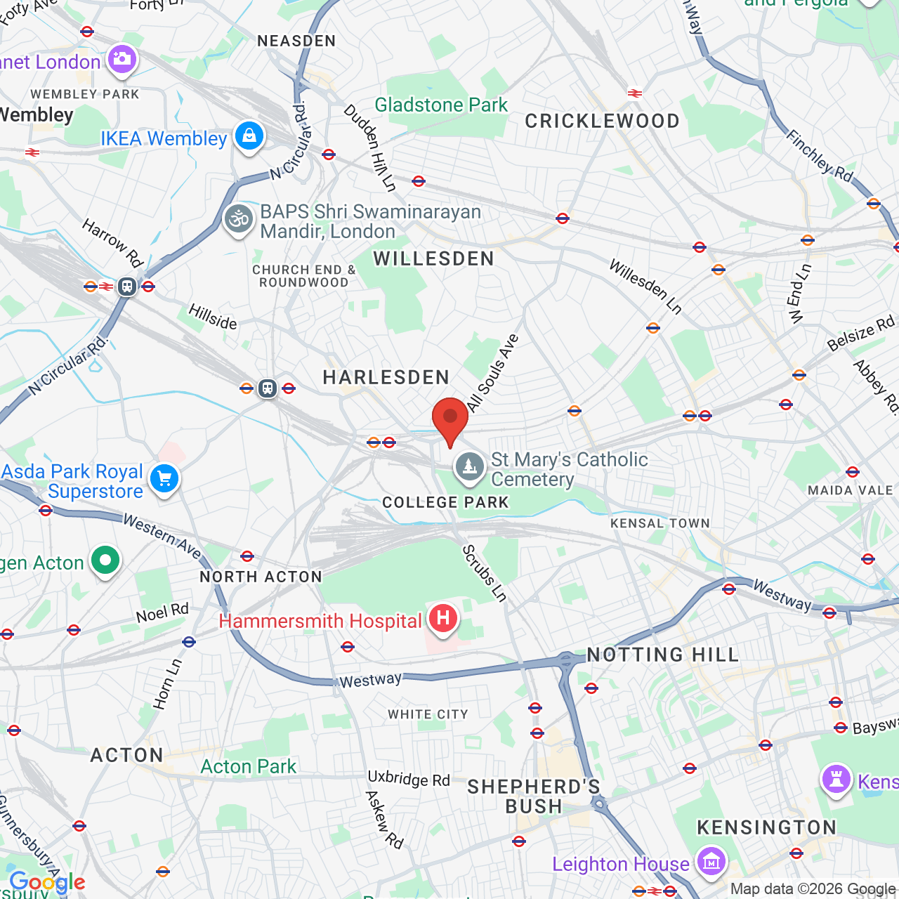 Map displaying job location