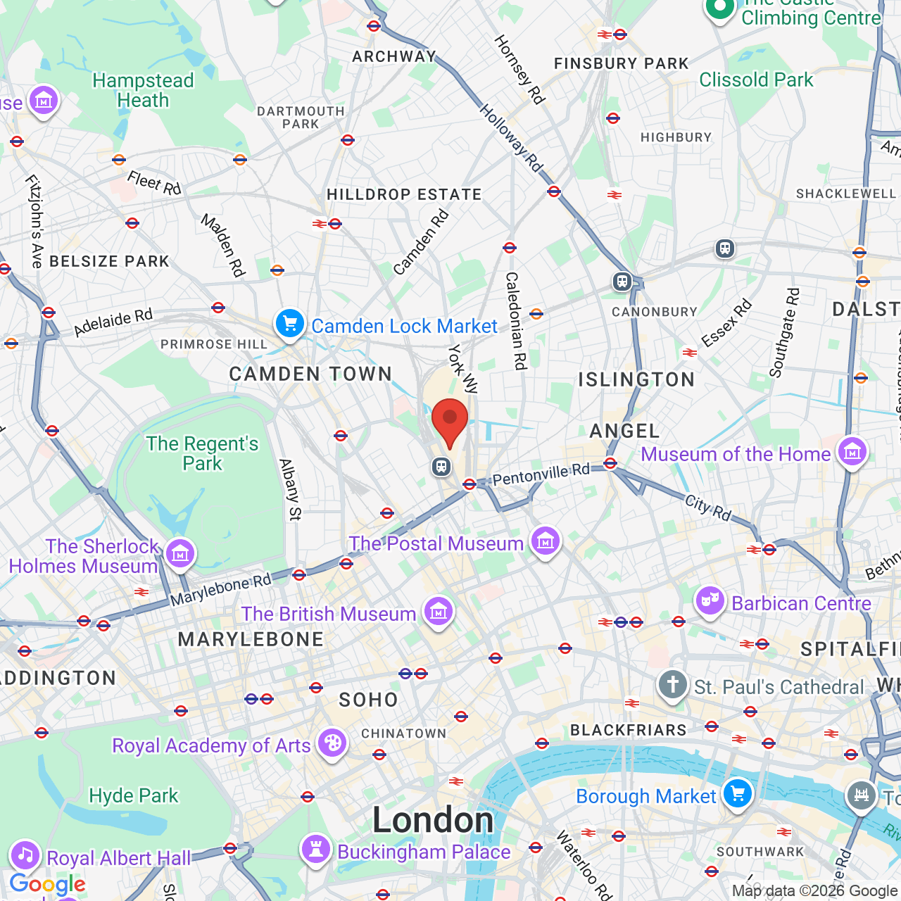 Map displaying job location