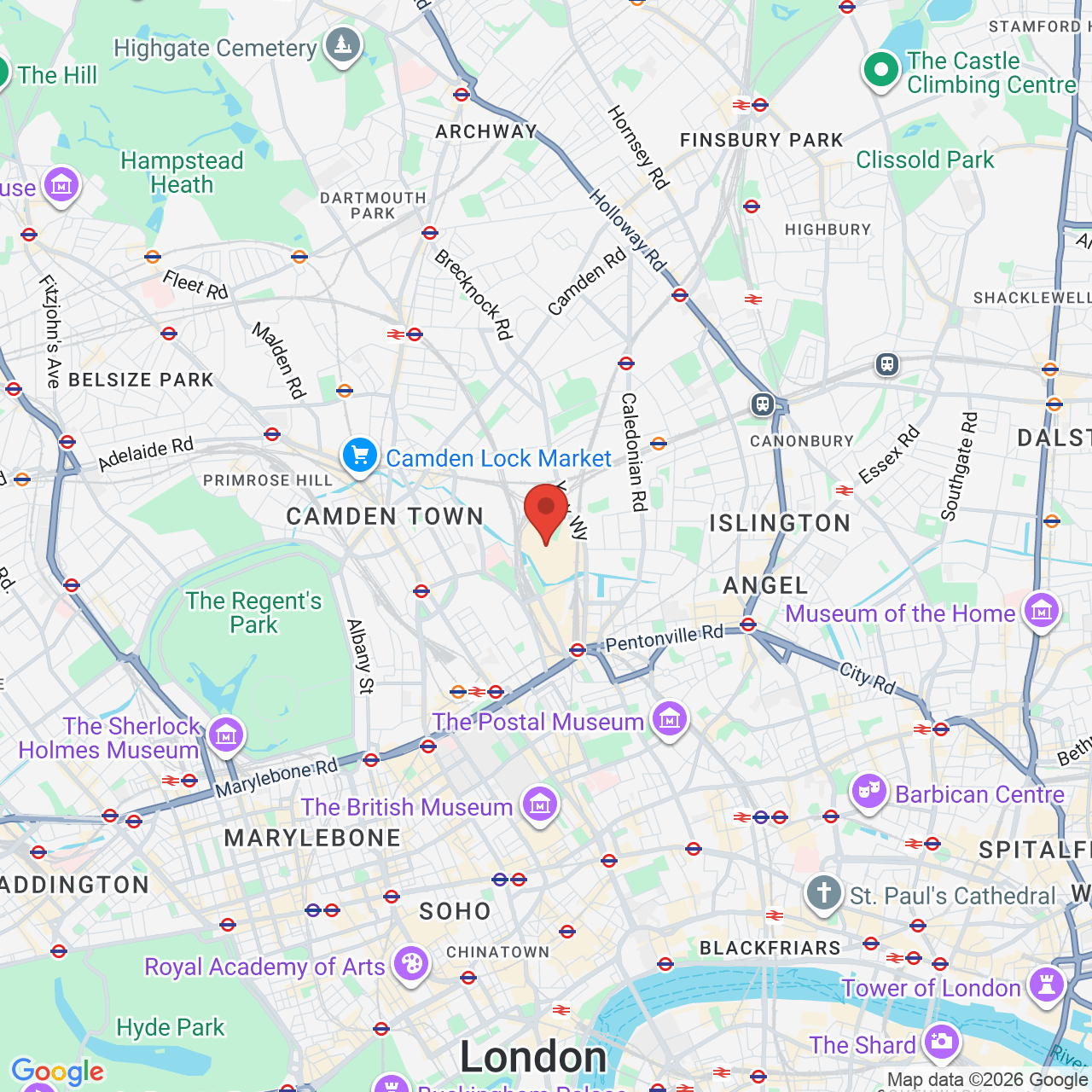 Map displaying job location