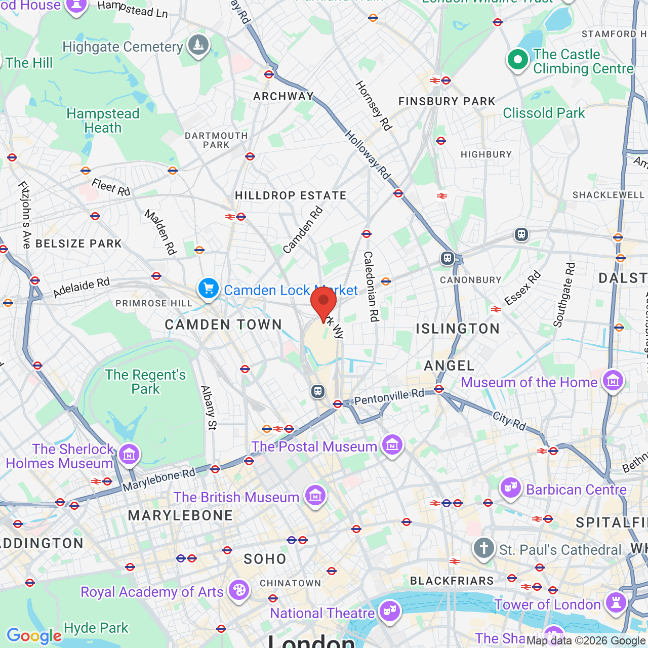 Map displaying job location