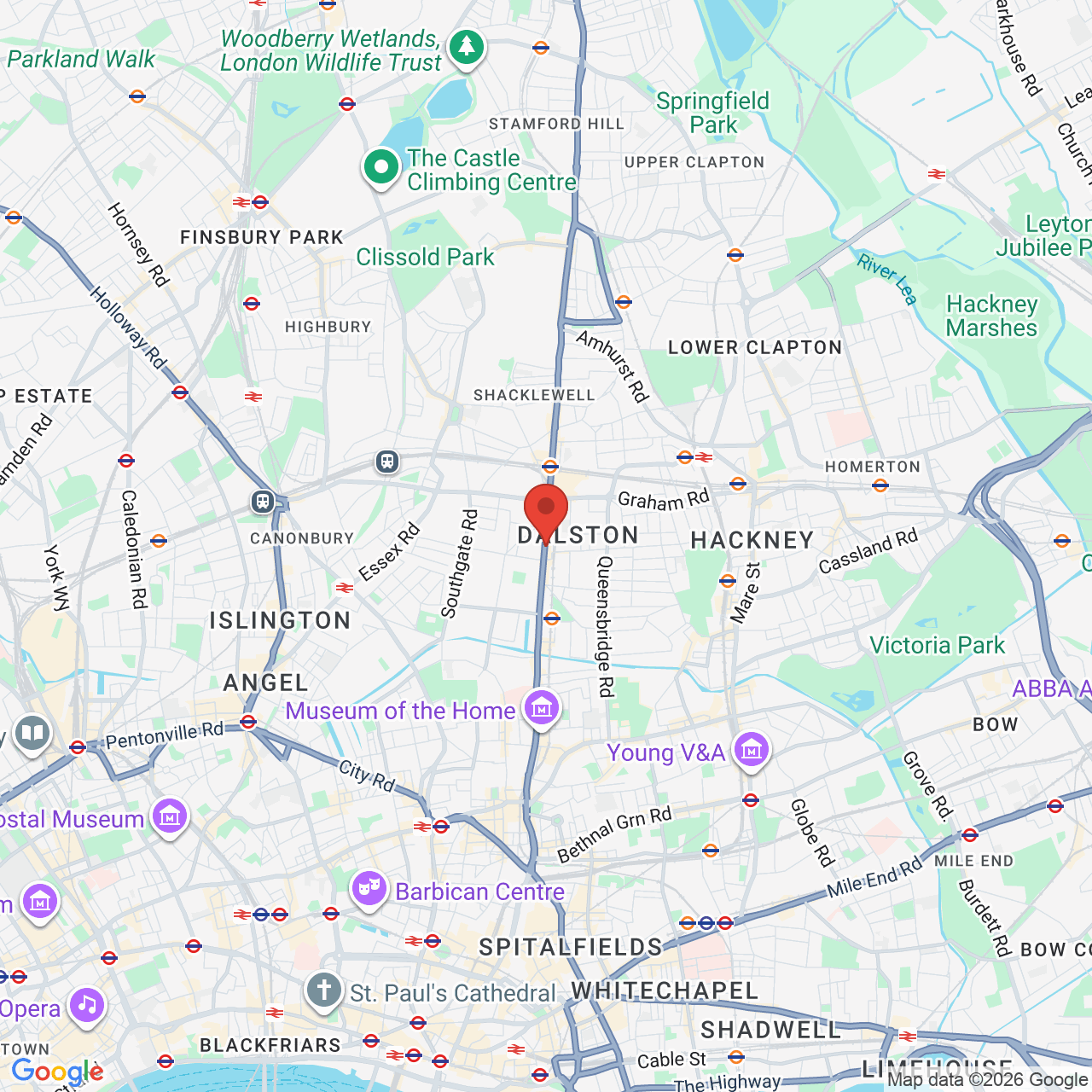 Map displaying job location