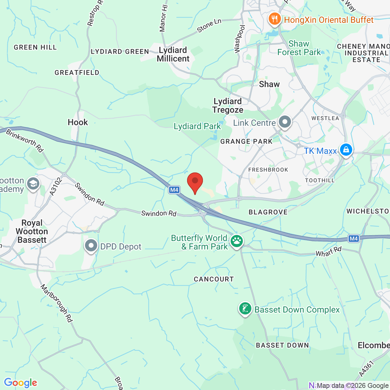 Map displaying job location