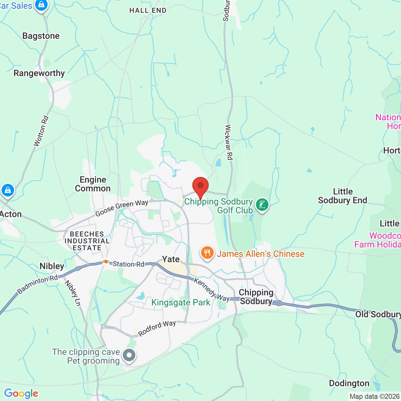 Map displaying job location