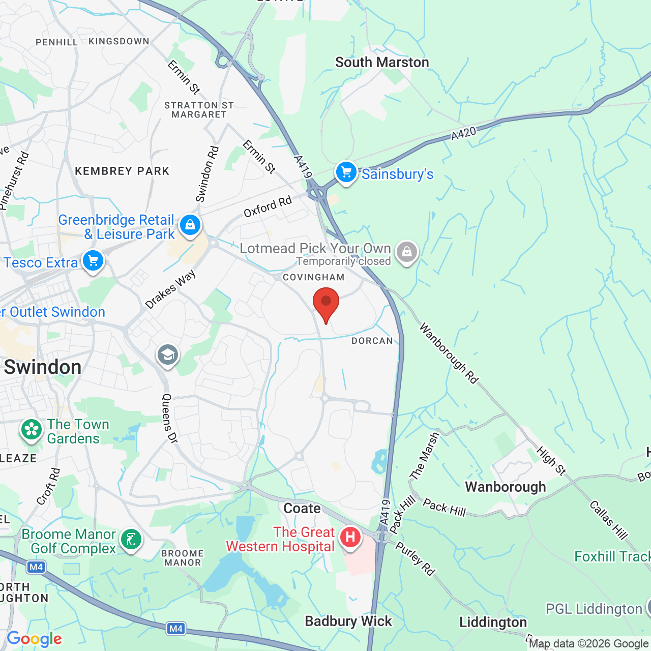 Map displaying job location