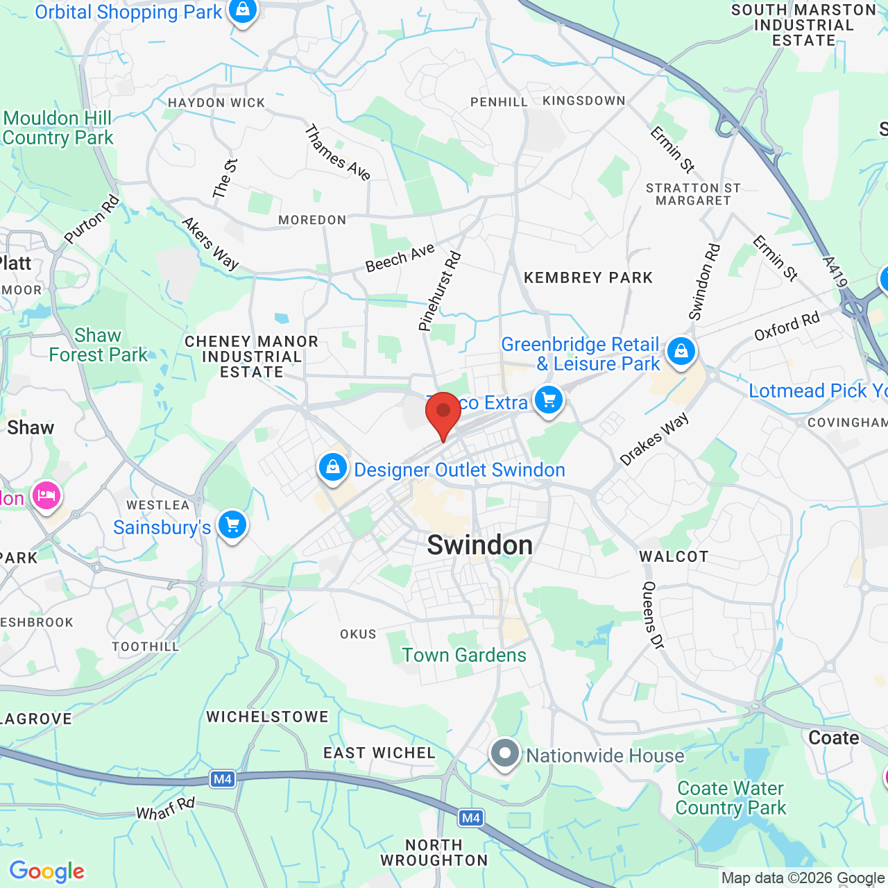 Map displaying job location