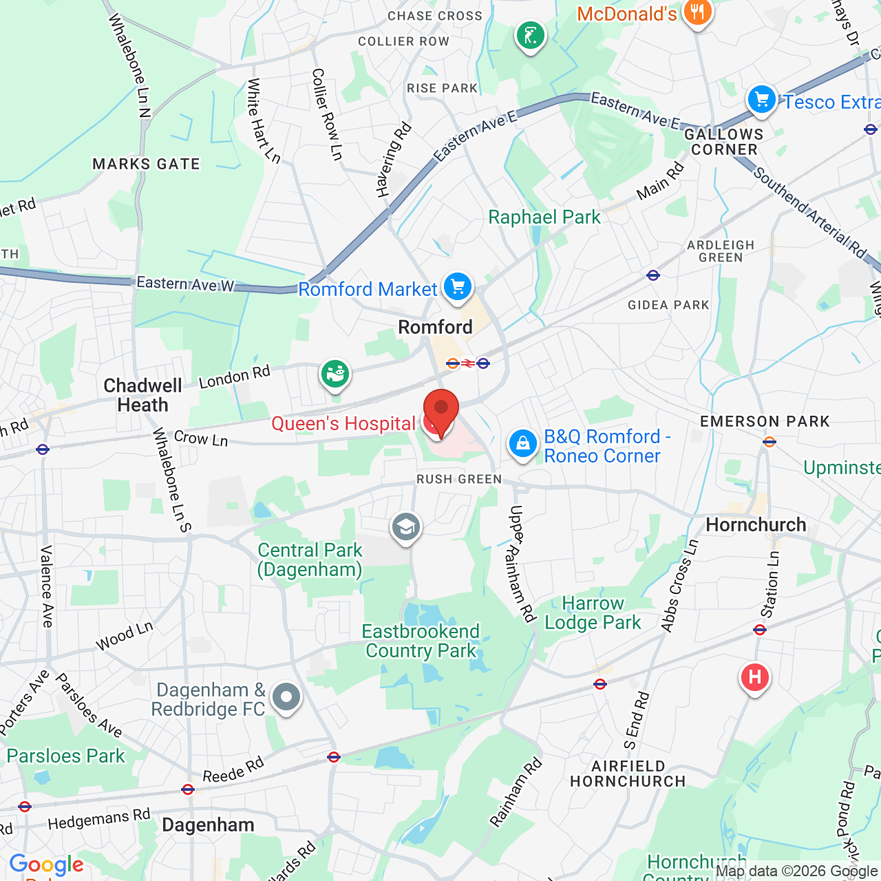 Map displaying job location
