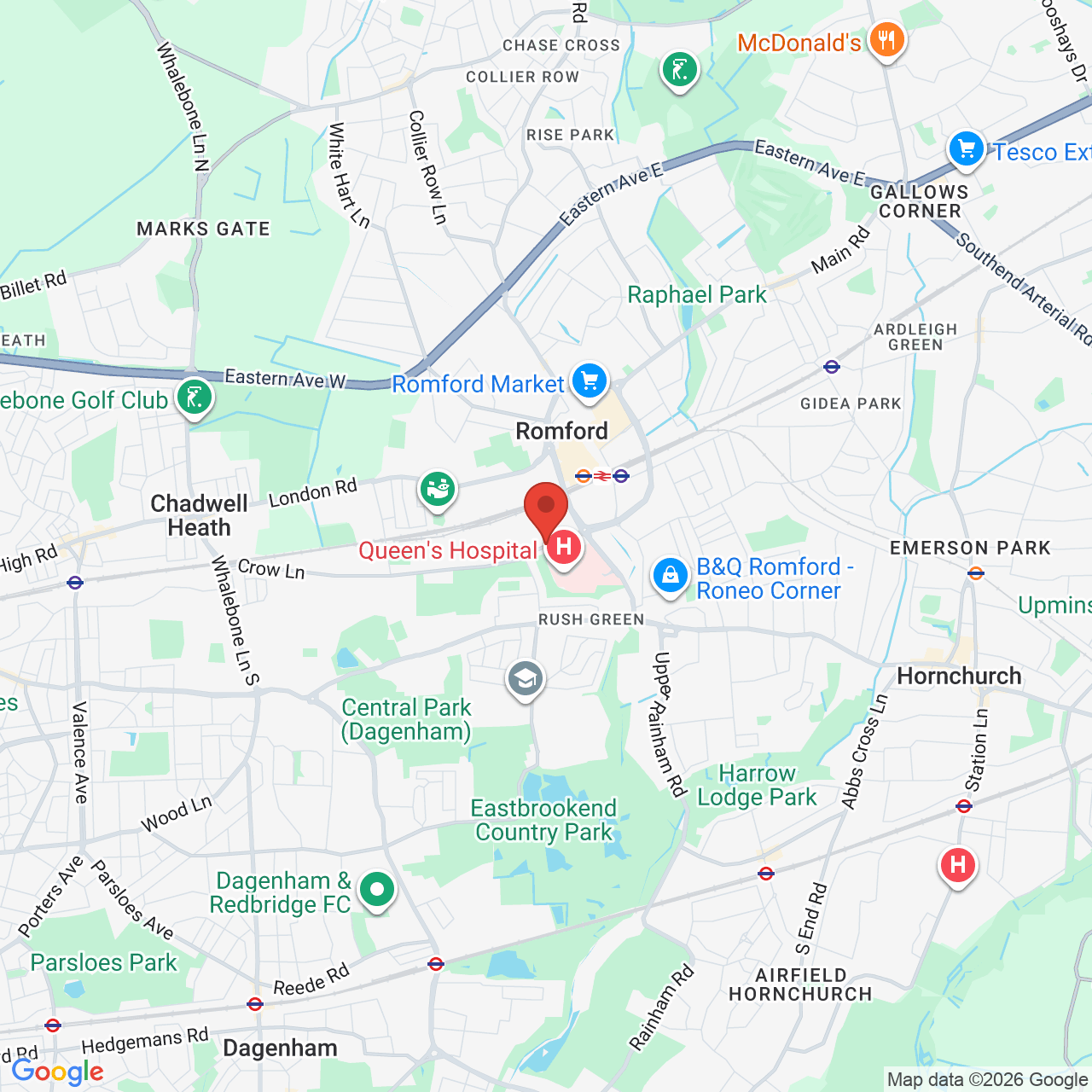 Map displaying job location