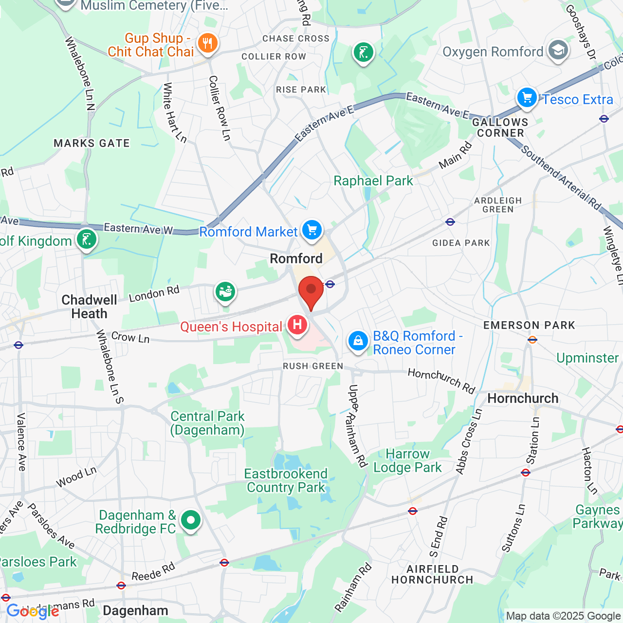 Map displaying job location