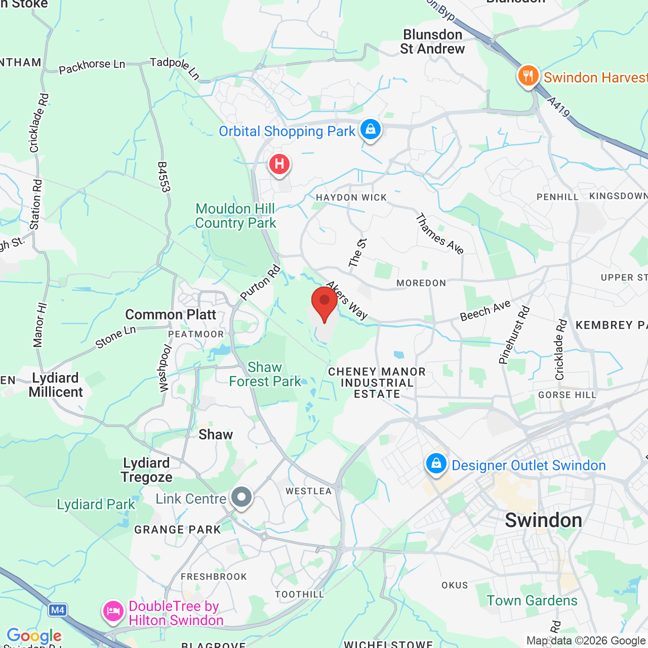 Map displaying job location