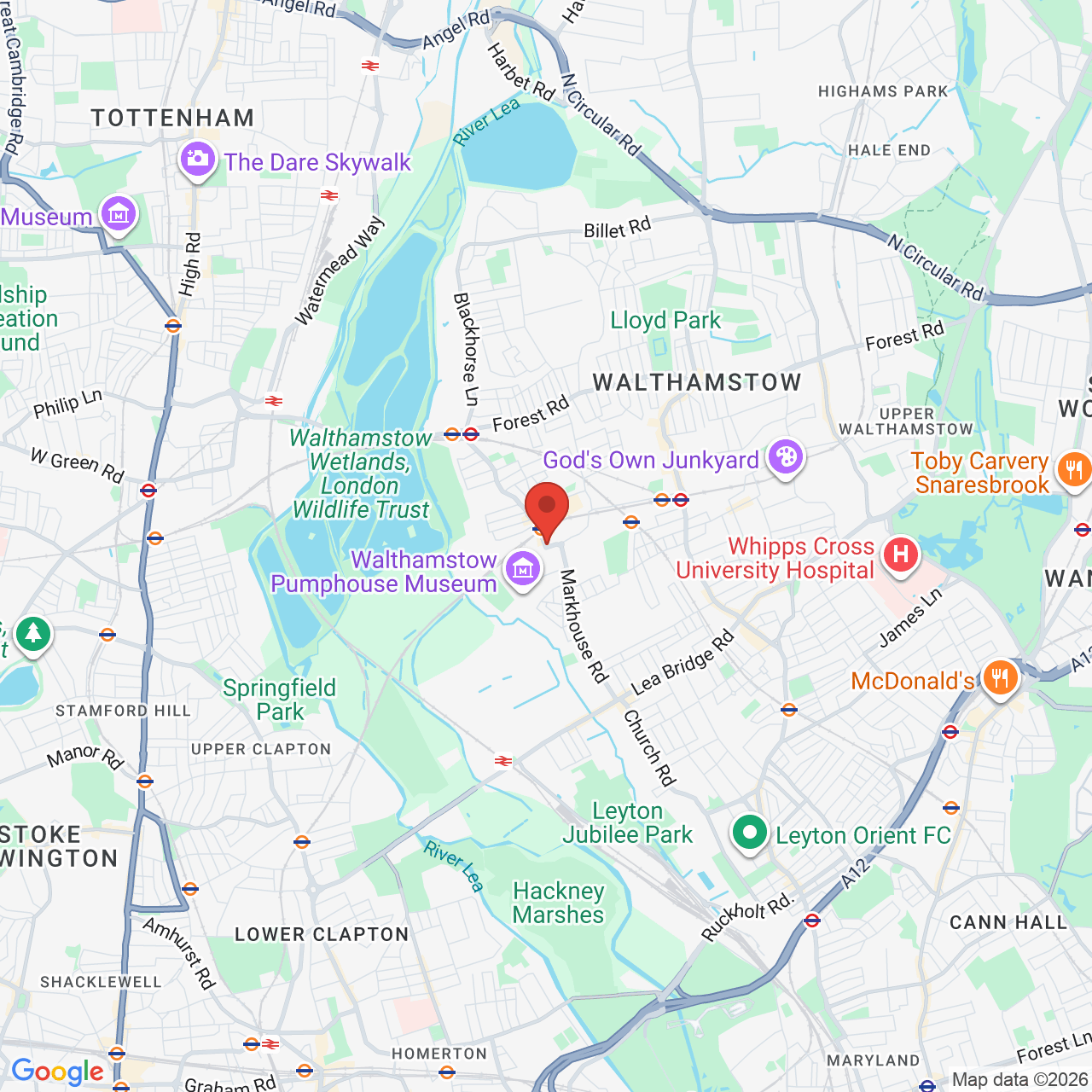 Map displaying job location