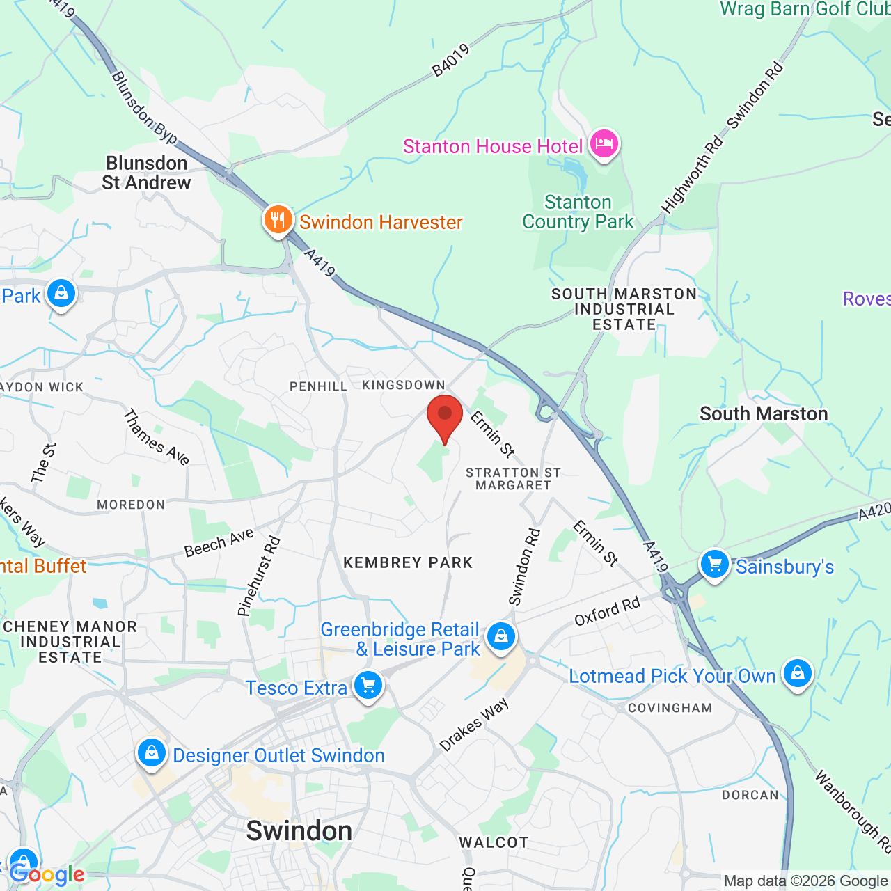 Map displaying job location